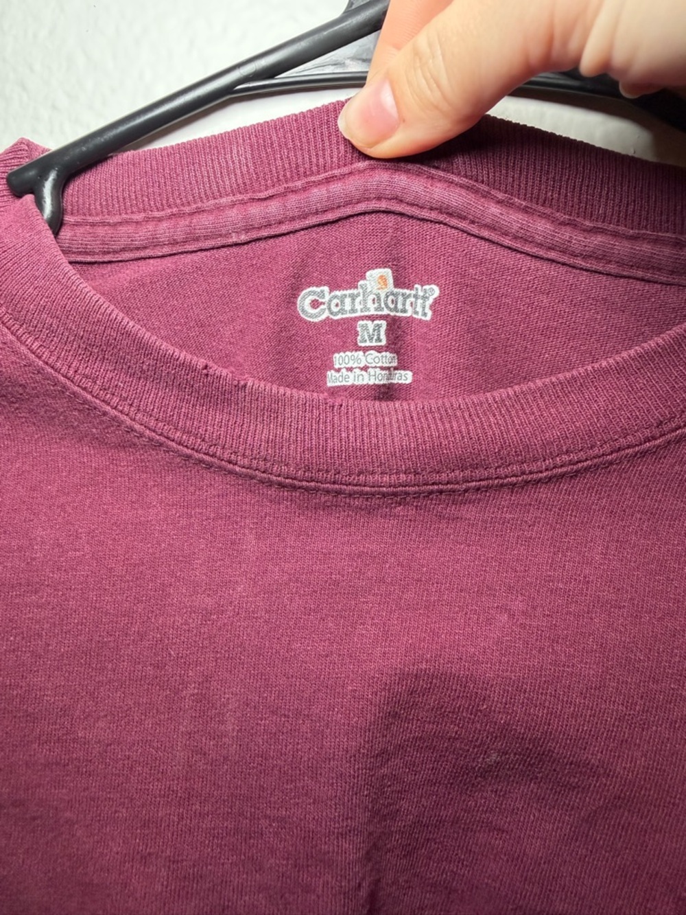 Carhartt Men’s Crewneck 100% Cotton in Plum Size M - Picture 4 of 5